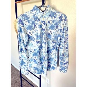 Ralph Lauren knit oxford floral blouse